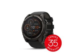 Garmin fenix 8 - 51mm, Sapphire Solar, Carbon Gray DLC Titanium, Black/Pebble Gray band