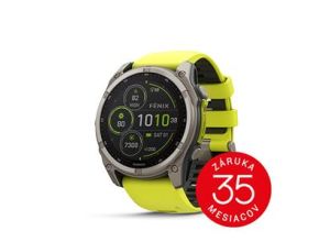 Garmin fenix 8 - 51mm, Sapphire Solar, Titanium, Amp Yellow/Graphite band