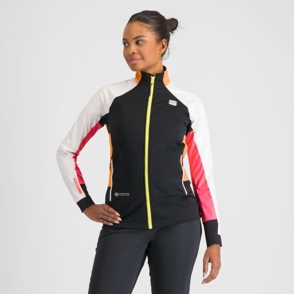 Sportful APEX dámska bunda black/white/yellow/pink