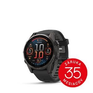 Garmin fenix 8 - 43mm, AMOLED, Sapphire, Carbon Gray DLC Titanium, Black/Pebble Gray band