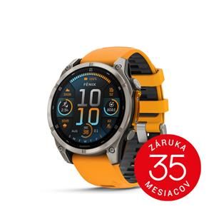 Garmin fenix 8 - 47mm, AMOLED, Sapphire, Titanium, Spark Orange/Graphite band