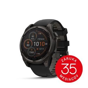 Garmin fenix 8 - 47mm, Sapphire Solar, Carbon Gray DLC Titanium DLC, Black/Pebble Gray band